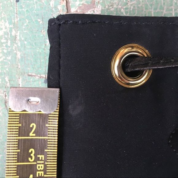 Lancel Paris black quilted mini bag pouch leather drawstring bag made in Italy​ - Picture 2 of 13